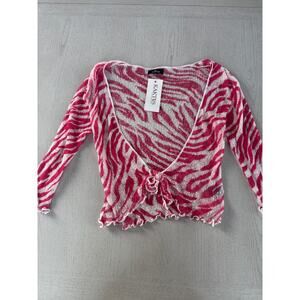 NWT Pink Zebra Print Y2K Snooki Jersey Shore Core Bimbocore Barbiecore  (J)